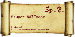 Szuper Nándor névjegykártya